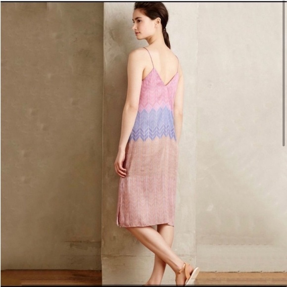 𝅺anthropologie Chevron Sands Slip Dress - Picture 2 of 8
